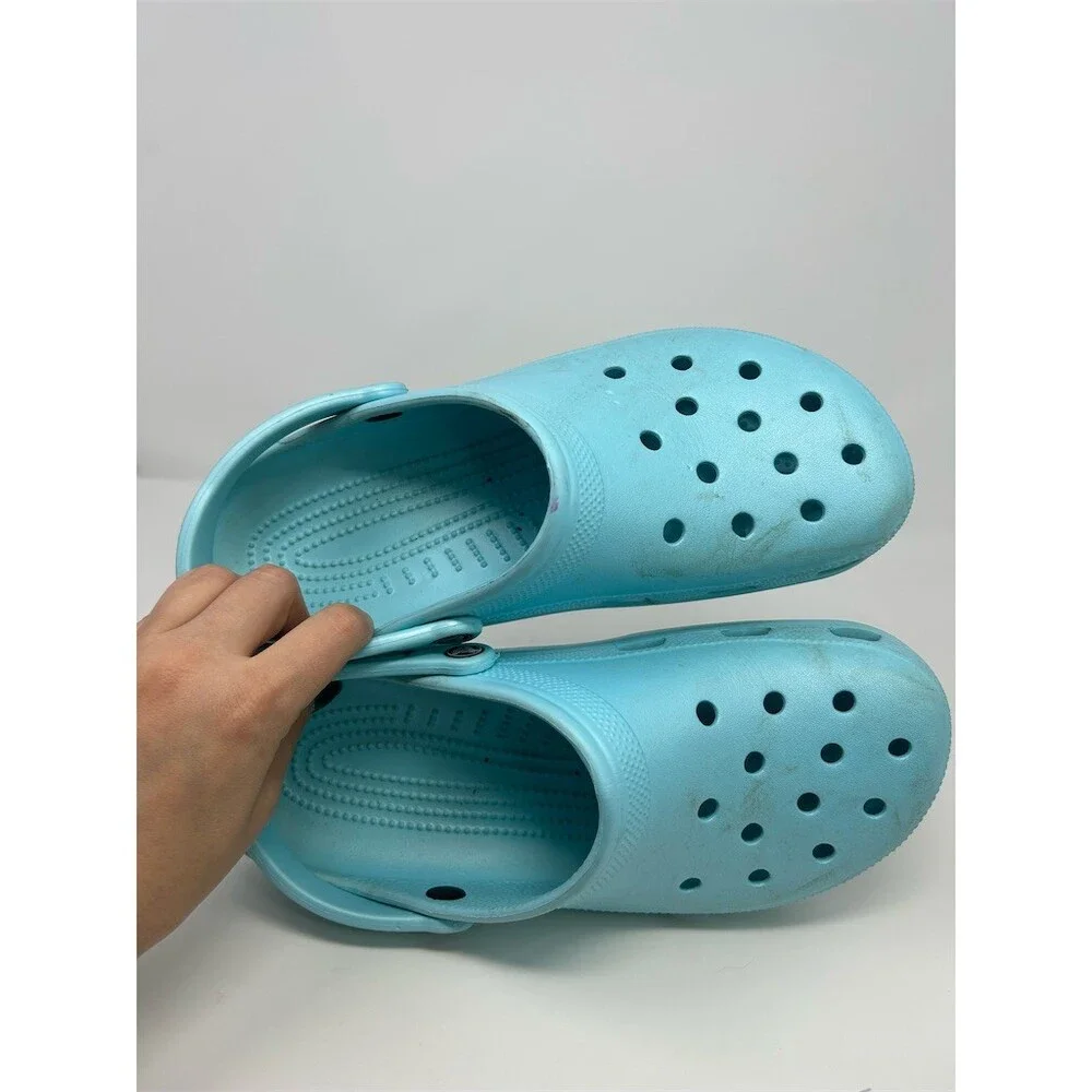 Crocs Classic Clog Unisex Mens Slip-On Shoes Light Blue Aqua Comfort Size 11